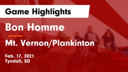 Bon Homme  vs Mt. Vernon/Plankinton  Game Highlights - Feb. 17, 2021