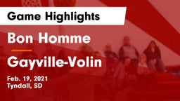 Bon Homme  vs Gayville-Volin  Game Highlights - Feb. 19, 2021