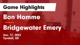 Bon Homme  vs Bridgewater Emery Game Highlights - Jan. 17, 2022