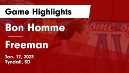 Bon Homme  vs Freeman  Game Highlights - Jan. 12, 2023