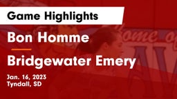 Bon Homme  vs Bridgewater Emery Game Highlights - Jan. 16, 2023