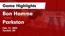 Bon Homme  vs Parkston  Game Highlights - Feb. 21, 2023