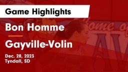 Bon Homme  vs Gayville-Volin  Game Highlights - Dec. 28, 2023