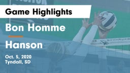 Bon Homme  vs Hanson  Game Highlights - Oct. 5, 2020