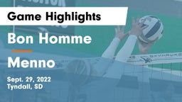 Bon Homme  vs Menno  Game Highlights - Sept. 29, 2022