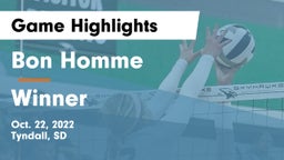 Bon Homme  vs Winner  Game Highlights - Oct. 22, 2022