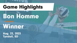 Bon Homme  vs Winner  Game Highlights - Aug. 22, 2023