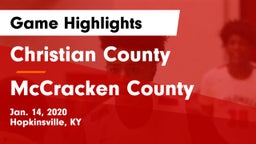 Christian County  vs McCracken County  Game Highlights - Jan. 14, 2020