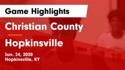 Christian County  vs Hopkinsville  Game Highlights - Jan. 24, 2020