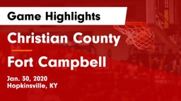 Christian County  vs Fort Campbell  Game Highlights - Jan. 30, 2020