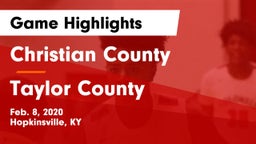 Christian County  vs Taylor County  Game Highlights - Feb. 8, 2020
