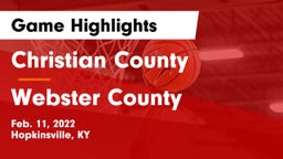 Christian County  vs Webster County  Game Highlights - Feb. 11, 2022