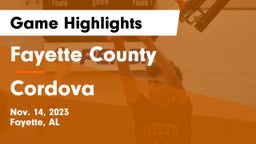 Fayette County  vs Cordova  Game Highlights - Nov. 14, 2023