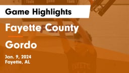 Fayette County  vs Gordo Game Highlights - Jan. 9, 2024