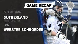 Recap: Sutherland  vs. Webster Schroeder 2016
