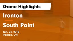Ironton  vs South Point  Game Highlights - Jan. 24, 2018