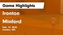 Ironton  vs Minford  Game Highlights - Feb. 19, 2018