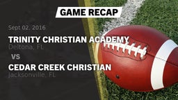 Recap: Trinity Christian Academy  vs. Cedar Creek Christian  2016