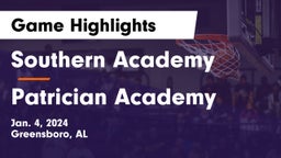Southern Academy  vs Patrician Academy  Game Highlights - Jan. 4, 2024