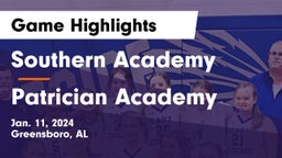 Southern Academy  vs Patrician Academy Game Highlights - Jan. 11, 2024
