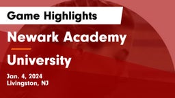Newark Academy vs University  Game Highlights - Jan. 4, 2024