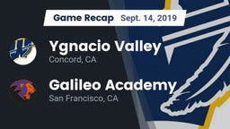 Recap: Ygnacio Valley  vs. Galileo Academy 2019