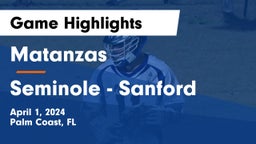 Matanzas  vs Seminole  - Sanford Game Highlights - April 1, 2024
