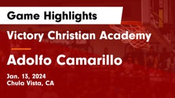 Victory Christian Academy vs Adolfo Camarillo  Game Highlights - Jan. 13, 2024