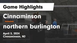 Cinnaminson  vs northern burlington Game Highlights - April 3, 2024