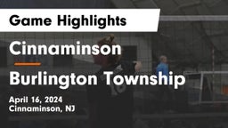 Cinnaminson  vs Burlington Township  Game Highlights - April 16, 2024