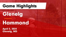 Glenelg  vs Hammond Game Highlights - April 5, 2024