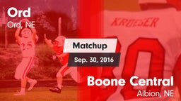 Matchup: Ord vs. Boone Central  2016