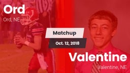Matchup: Ord vs. Valentine  2018