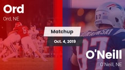 Matchup: Ord vs. O'Neill  2019