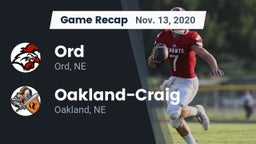 Recap: Ord  vs. Oakland-Craig  2020