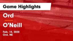 Ord  vs O'Neill  Game Highlights - Feb. 14, 2020