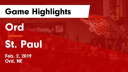 Ord  vs St. Paul  Game Highlights - Feb. 2, 2019