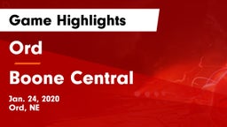 Ord  vs Boone Central  Game Highlights - Jan. 24, 2020