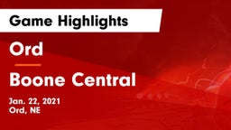Ord  vs Boone Central  Game Highlights - Jan. 22, 2021