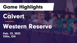 Calvert  vs Western Reserve  Game Highlights - Feb. 19, 2022