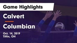 Calvert  vs Columbian Game Highlights - Oct. 14, 2019