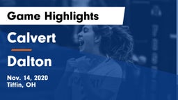 Calvert  vs Dalton  Game Highlights - Nov. 14, 2020