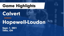 Calvert  vs Hopewell-Loudon  Game Highlights - Sept. 7, 2021