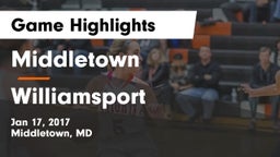 Middletown  vs Williamsport  Game Highlights - Jan 17, 2017