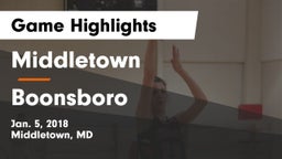 Middletown  vs Boonsboro  Game Highlights - Jan. 5, 2018