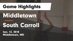 Middletown  vs South Carroll  Game Highlights - Jan. 12, 2018