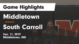 Middletown  vs South Carroll  Game Highlights - Jan. 11, 2019