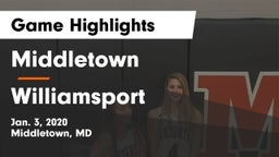 Middletown  vs Williamsport  Game Highlights - Jan. 3, 2020