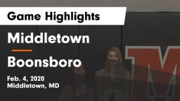 Middletown  vs Boonsboro Game Highlights - Feb. 4, 2020