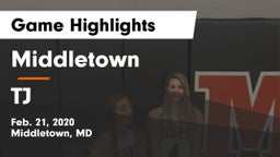 Middletown  vs TJ Game Highlights - Feb. 21, 2020